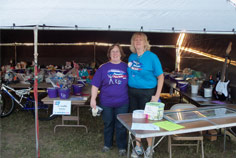 Two women enjoying Relay for Life at The Expo Center.